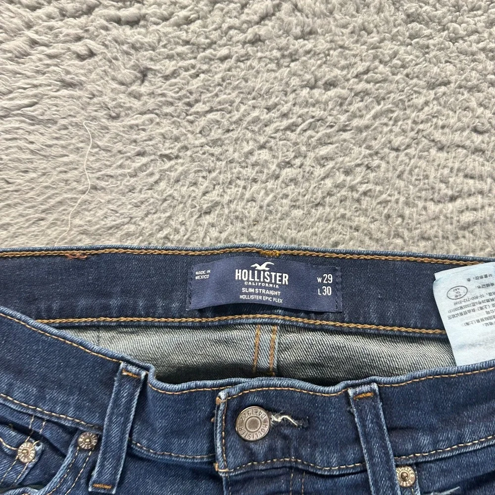 Hollister Epic Flex Jeans Mens‎ 29x30 Blue Denim Straight Slim Fit Faded Stretch